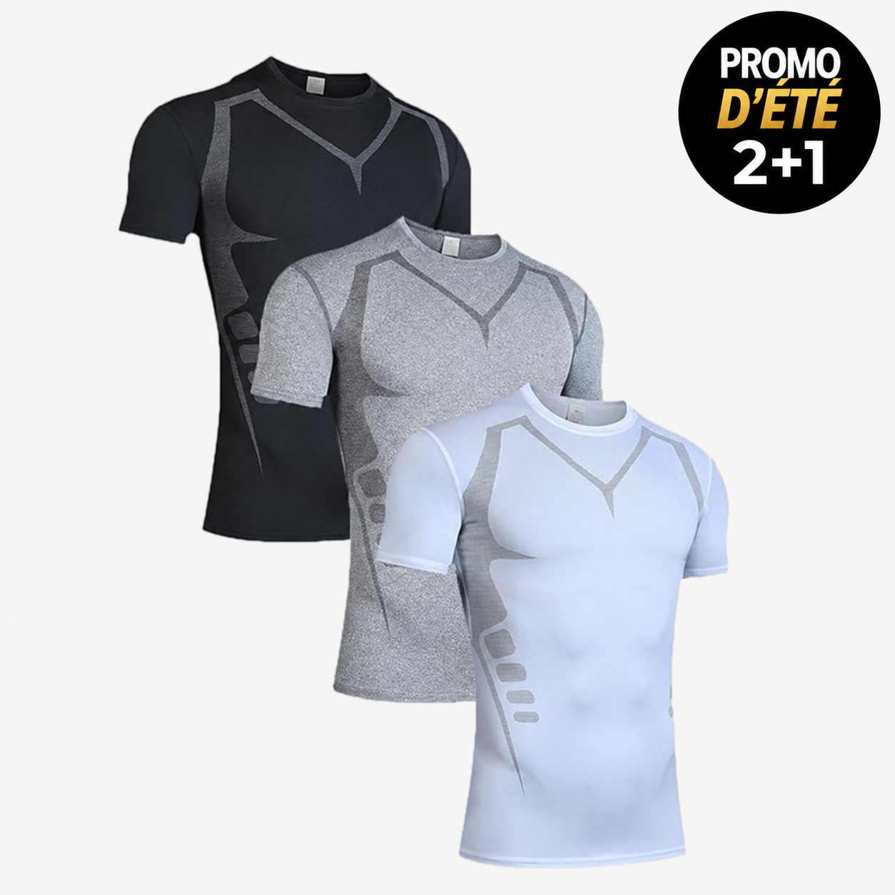 T-shirt V-Line compression | Confiance, maîtrise, contrôle.